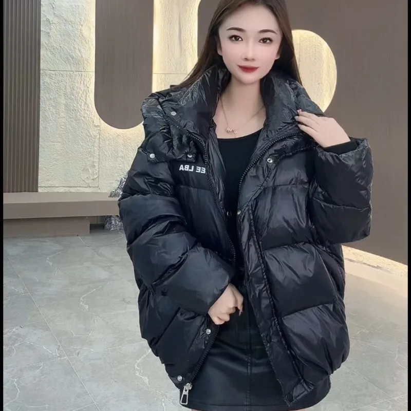 Candy Color Hooded Winter Thickened Leave-in Fabric Down Jacket Casual Age Reduction Comfortable Simple Explosion Down Coats New