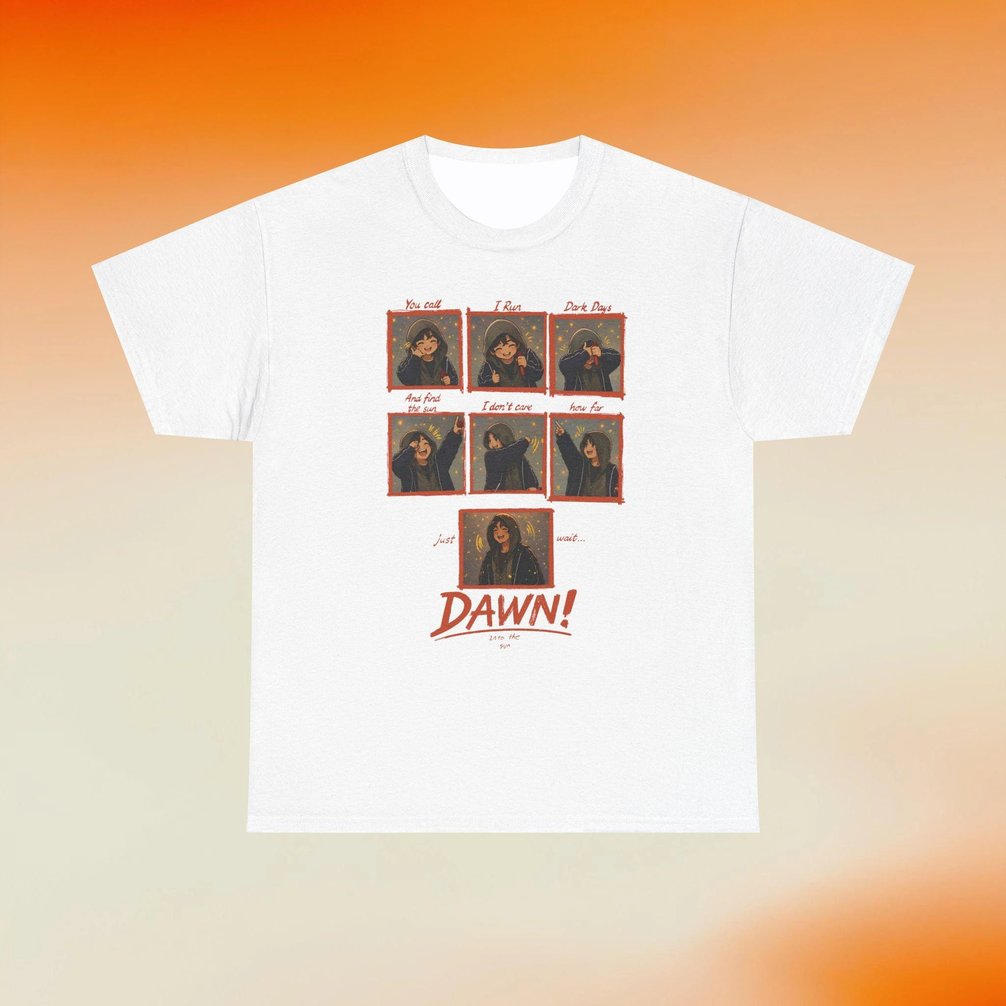 Koreanische Popkultur-inspirierte Sun Graphic Tee Fan-T-Shirts, einzigartiges Geschenk für K-Pop-Fans, lässiges Streetwear-T-Shirt – Detail 4