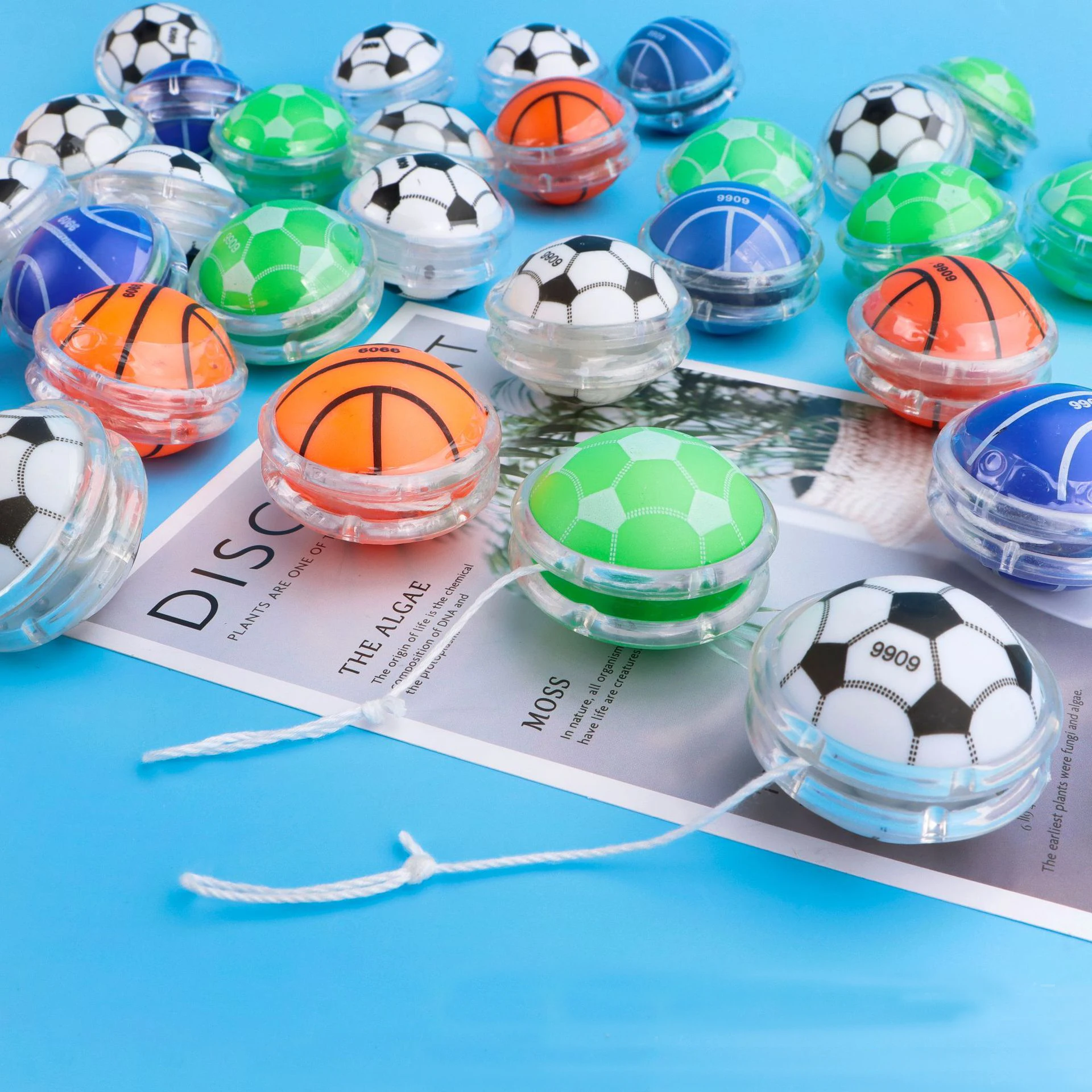 10Pc Football Basketball Patterns Yoyo Classic Toy for Kids Birthday Party Favors Pinata Filler Treasure Box Kindergarten Reward