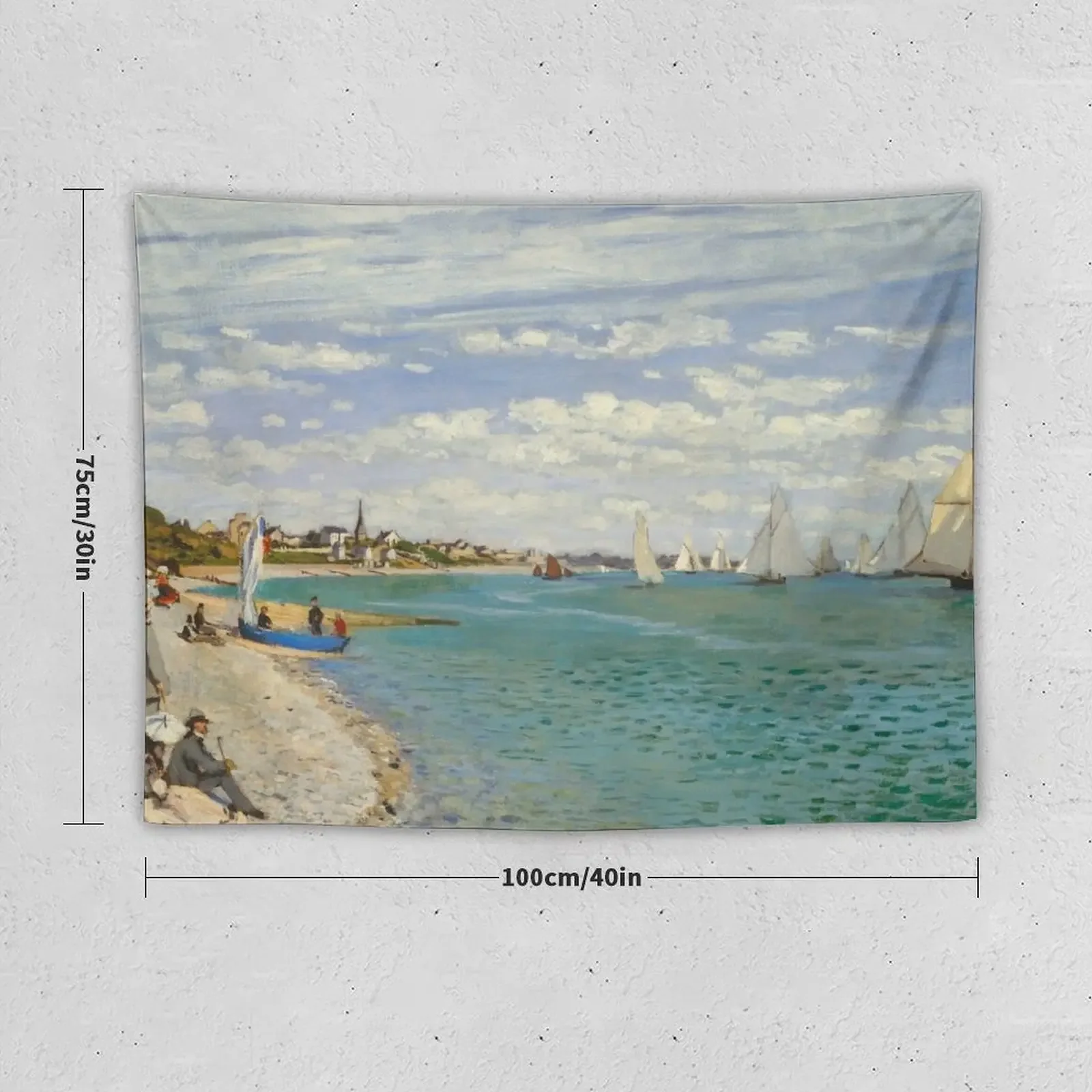 Impressionist Art Regatta at Sainte-Adresse (1867) by Claude Monet Tapestry Wall Decor Hanging Room Decorations Tapestry