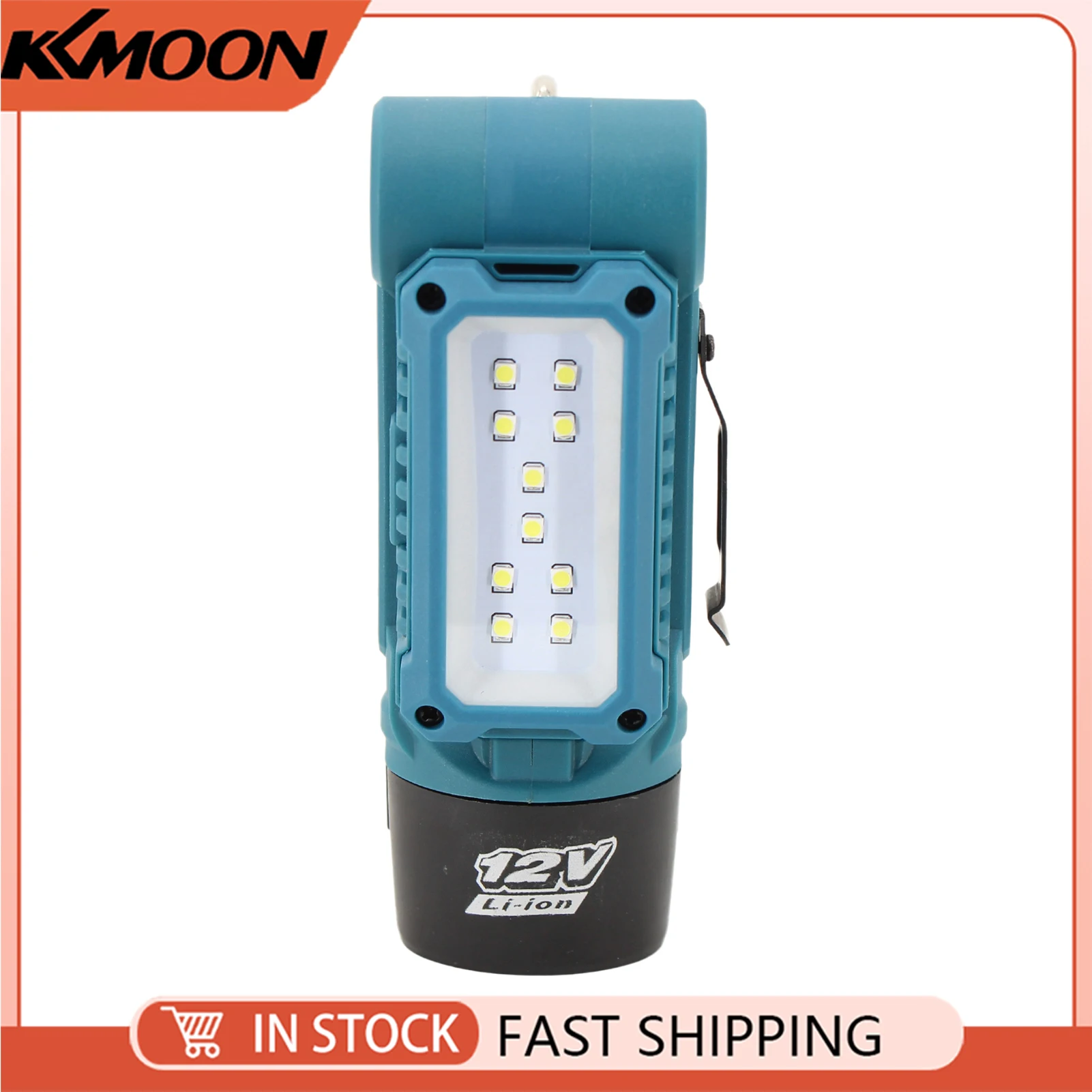 ไฟทำงาน LED 12V MAX 180 °   โคมไฟพับได้ 2 ระดับความสว่างพร้อมจอแสดงผลพลังงานแบตเตอรี่พร้อมตะขอแขวนและด้านหลังแบบแม่เหล็ก