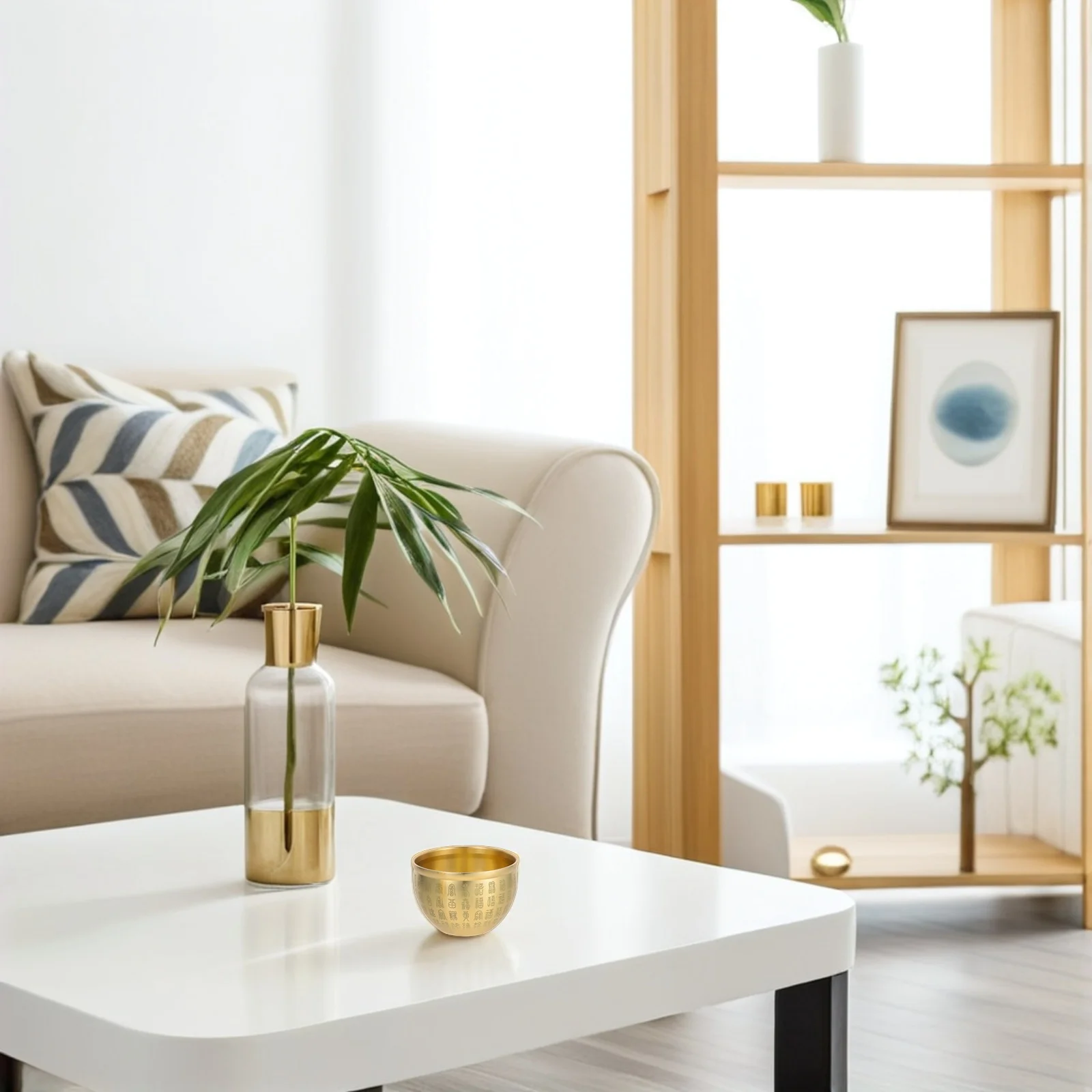 

2Pcs Copper Treasure Bowl Feng Shui Wealth Desktop Decoration Hundred Fu Blessings Prosperity Money Bowl Luck Ornament