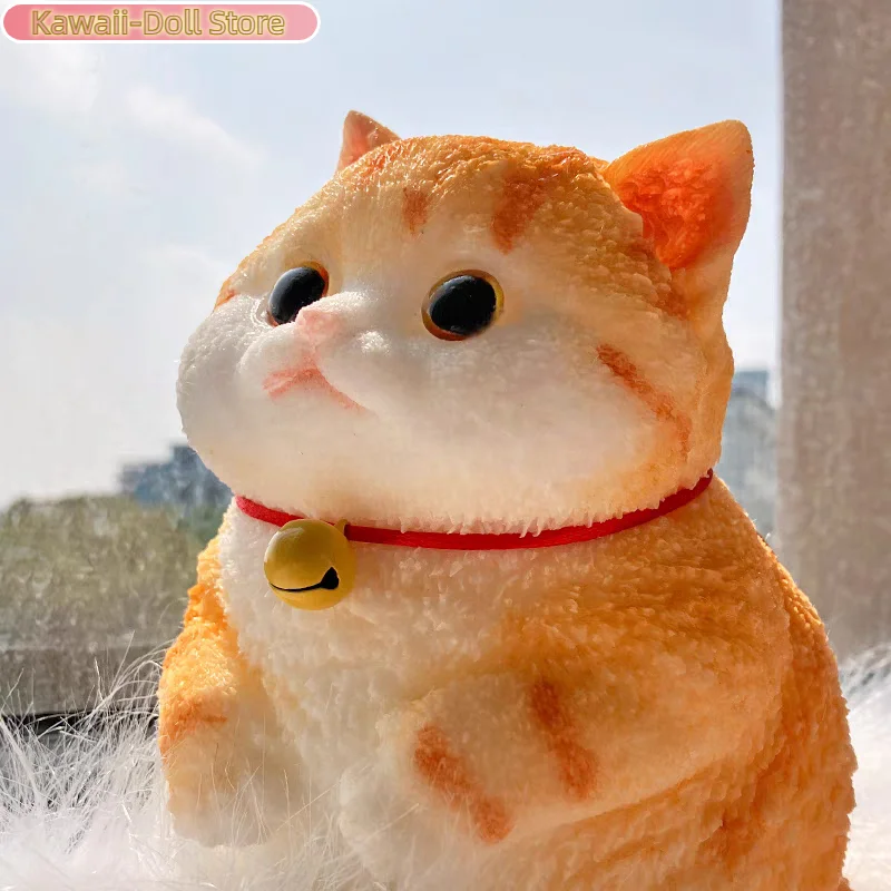 Chat porte-bonheur créatif, chat gingembre mignon, jouet à rebond lent avec argile douce pour presser la décompression, jouet d'ornement cadeau pour enfants