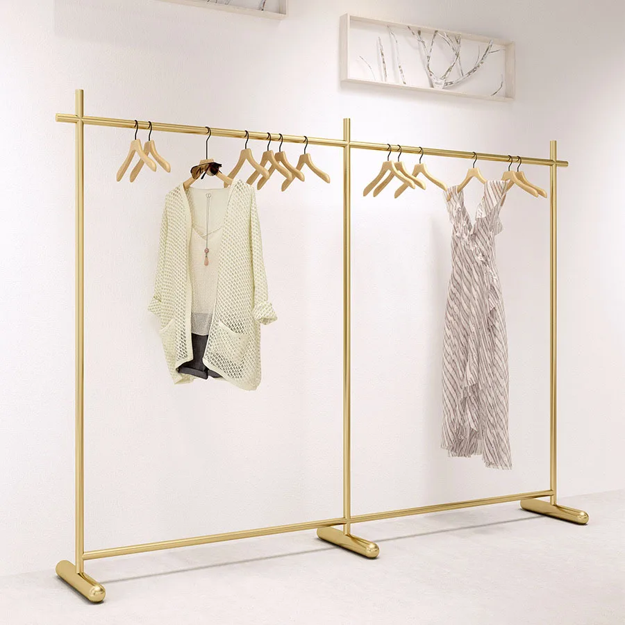 Golden Cloth Racks Floor Standing Industrial Italian Hat Hanging European Entrance Clothes Hanger Corner Crochet Room Furniture