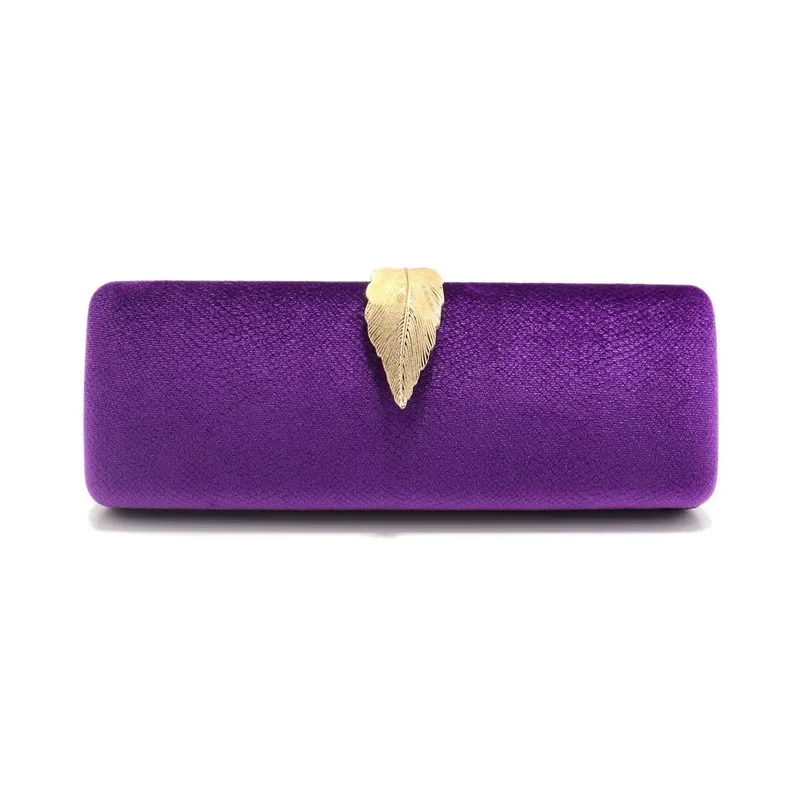 Luxury Design Serpentine Velvet Evening Bag Leaf Clasp Chain Handheld Purse Fashionable Envelope Clutch Bag for Party Wedding