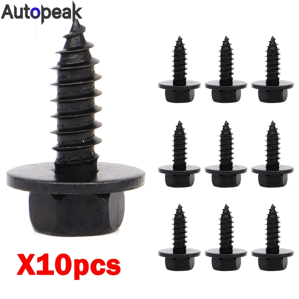 

10pcs For Toyota SELF TAPPING HEX Bumper Wheel Inner Fender Splash Seal Shield Rivet Clip WASHER Bolt Screw Fastener 90159-60498