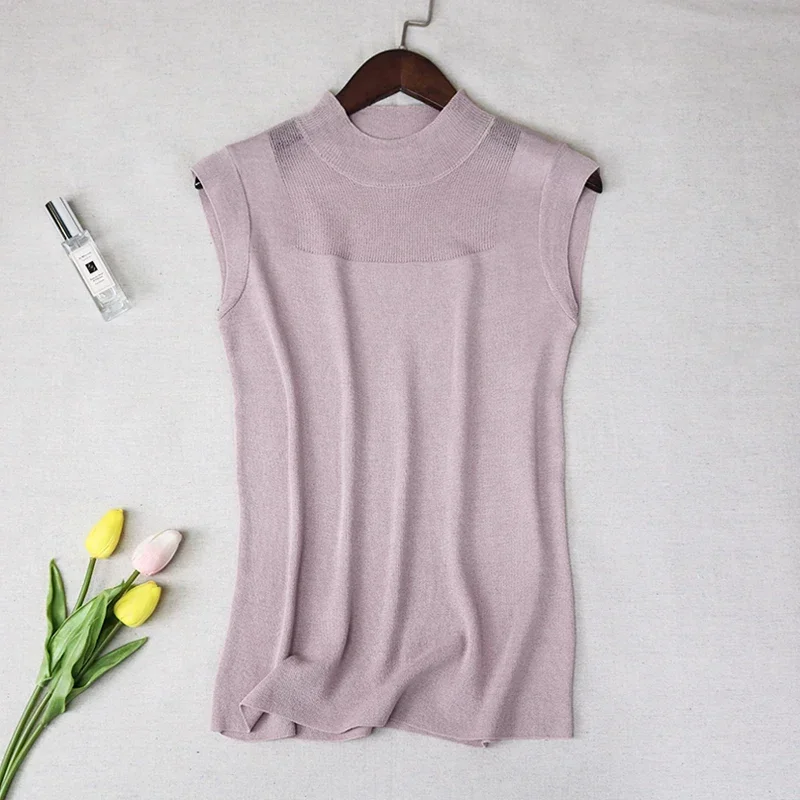 Blouse Women Blusas Mujer De Moda 2024 Verano Top Female Women Blouses Sleeveless Knitted Blouse Shirt Tops Women Blusa B494