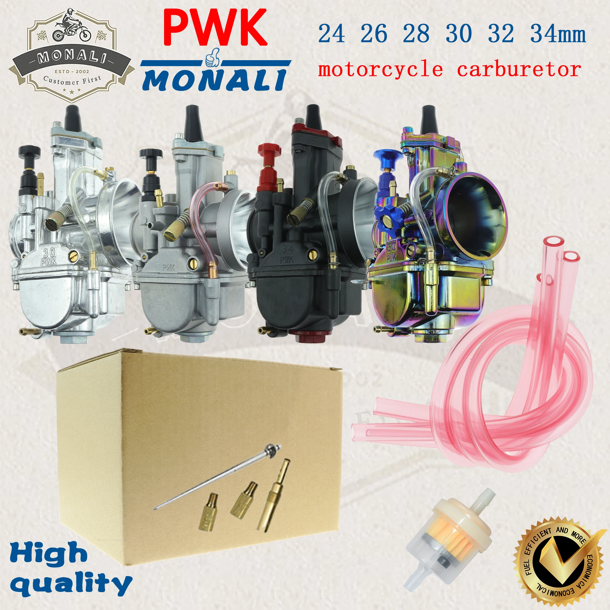 Карбюратор для мотоцикла 24 26 28 30 32 34 мм Универсальный карбюратор для Mikuni PWK карбюратор, скутеров ATV с Power Jet Dirt Bike