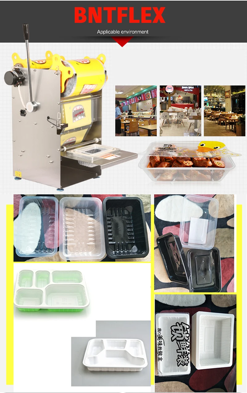 customized Fresh Locking Box Sealing Machine for Plastic Lunch Boxes Semi-Auto Fast Food Takeaway Packaging Film Kitchen Applian