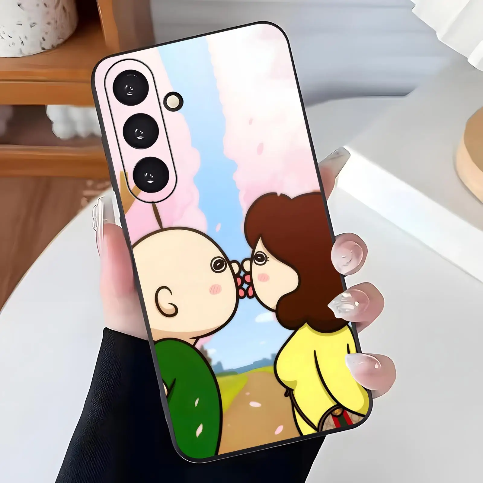 anime Bangbang and Yuzhi   Phone Case For Samsung A57 A56 A37 A27 A17 A36 A26 A55 A35 Black Matte Soft Case