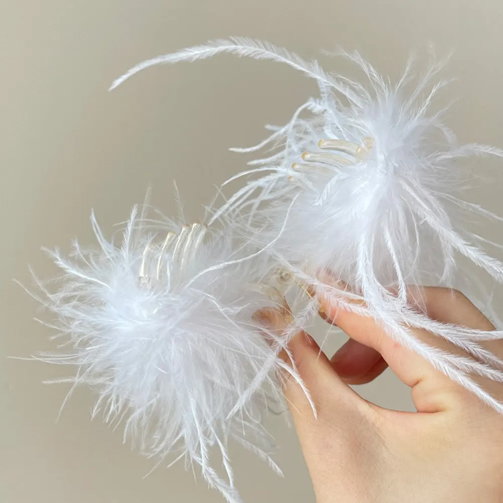 

Plume Hair Claw Clip Women Bow Hairpin Stylish Comfortable Easy to Use Decorative Jaw Clip for Family