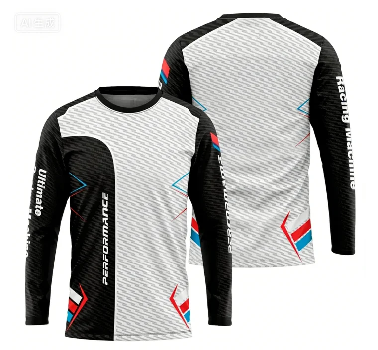 2026  GS Motorrad Long Sleeve Jersey, Blue/White, World Map Print, 