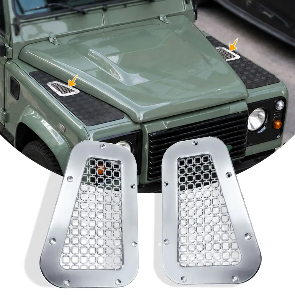 2 pièces de décoration automobile pour capot avant, prise d'air, couvre-neige pour Land Rover Defender