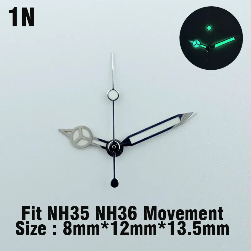 8*12*13.5mm Watch Hands Fit NH3 Series 34 35 36 Movement pointer Green Blue Super Luminous Watch High Quality Accessories