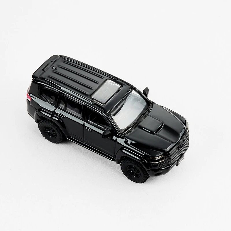 

MASSDI Литой под давлением масштаб 1:64 LC300, черные колеса, модель автомобиля из сплава, коллекция имитаций, сувенирное украшение, подарочный дисплей