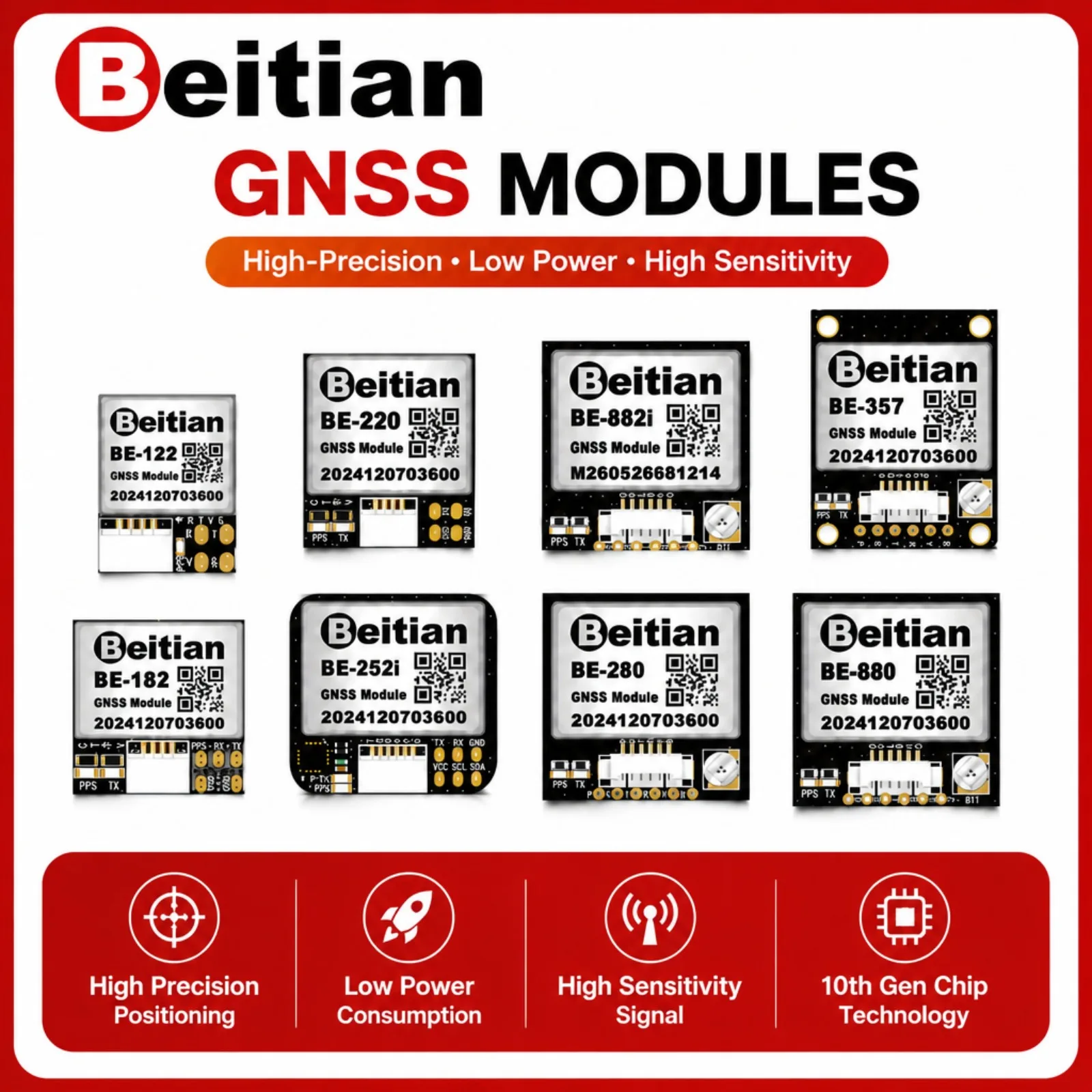 Beitian M10 Triple Mode GNSS Compass Module with IST8310 For Drone Flight Controller GPS BeiDou GLONASS