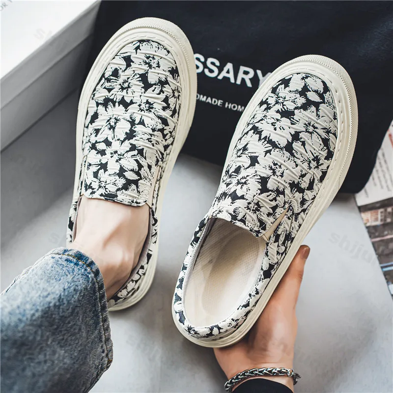 

Модная модная парусиновая повседневная обувь, весна 2024, мужская удобная обувь на мягкой подошве с неглубоким носком, универсальные кроссовки без шнуровки на плоской подошве