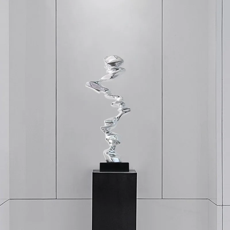 Modern hotel soft decoration model room transparent stone sculpture ornament, indoor lobby space artwork