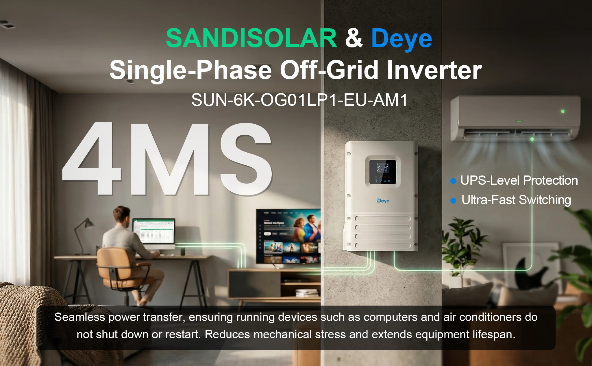 Deye 6000W Off-Grid Hybrid Solar-Wechselrichter IP65 135A 9600W PV-Eingang MPPT EU-Lager 3-7 Tage Lieferzeit – Detail 1
