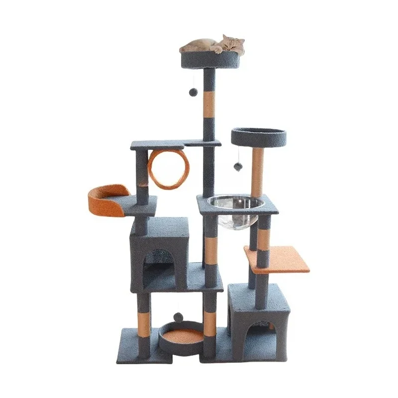 Big Cat Climbing Frame Nest Cat Tree Climbing Column Multi-Layer Jumping Platform Cat Climber Integrated