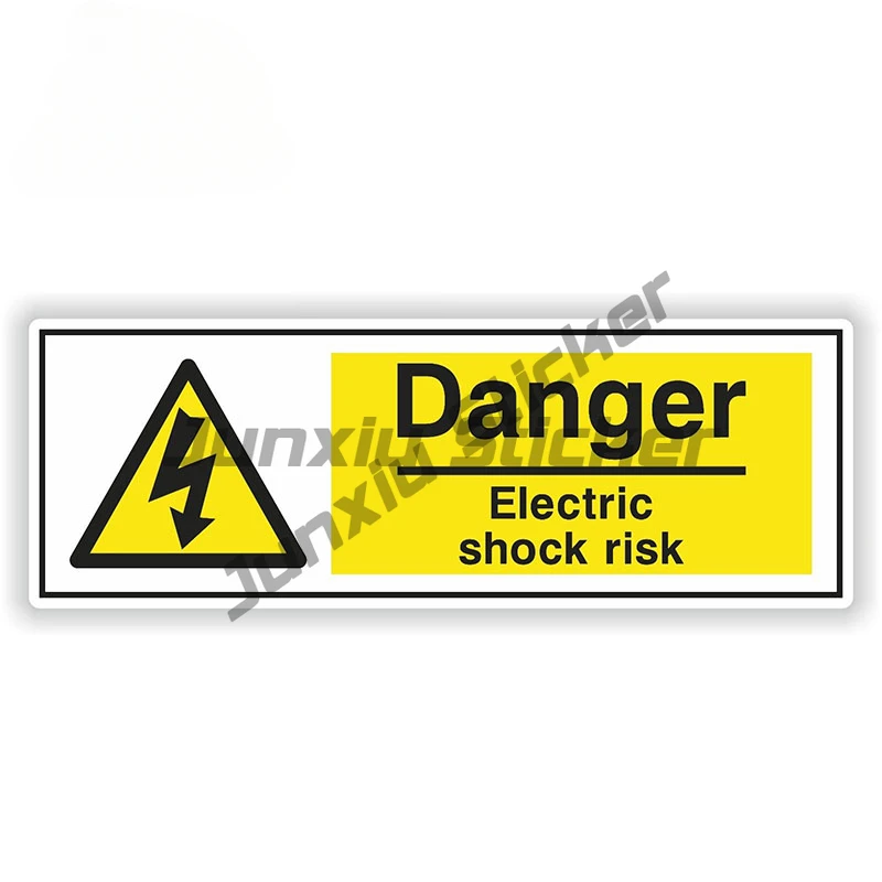 DANGER ELECTRIC SHOCK RISK Warning Sticker for Bumper Laptop Fridge Door Decal Safety Sign Reflective Car Stickers