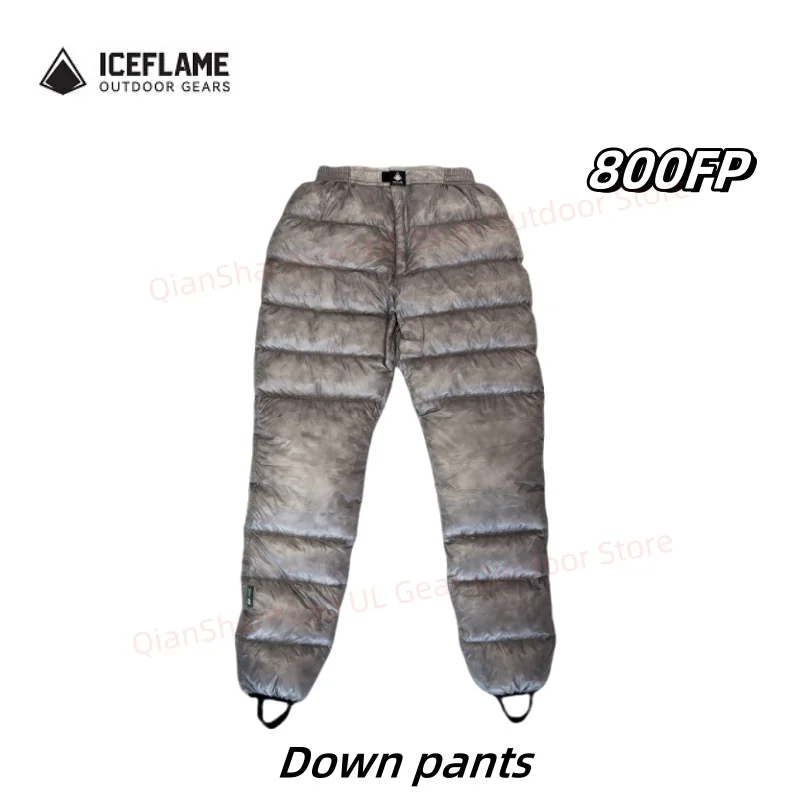Spodnie puchowe Ice Flame NXT 800FP Outdoor Ultralekkie szare spodnie puchowe z kaczki Przenośne Camping Piesze wycieczki Termiczne wewnętrzne UNISEX