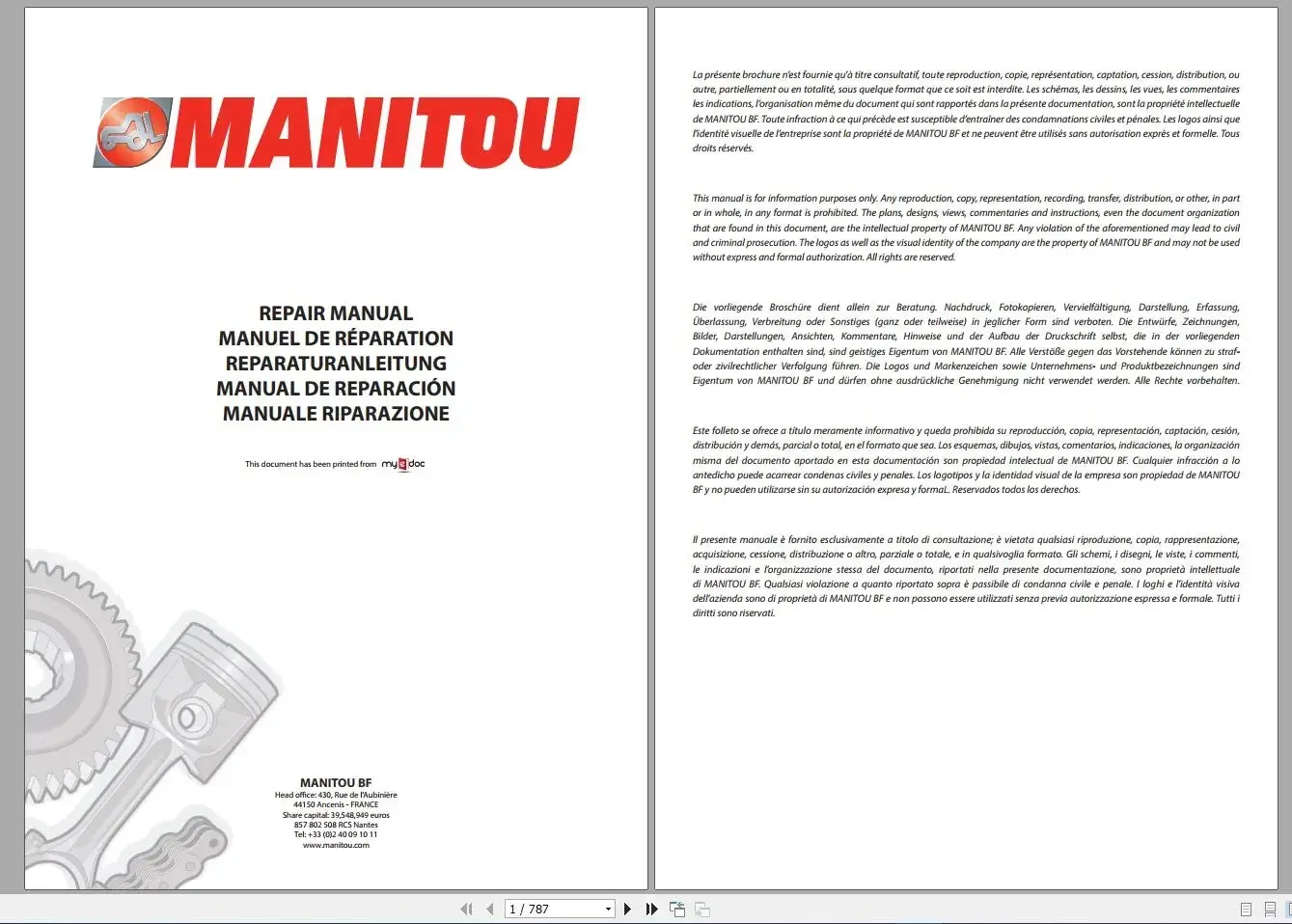 AutoEPC [DVD3] MANITOU PDF 15.8 GB Service And Parts Manual