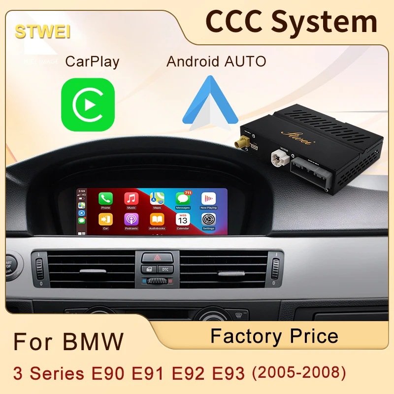Wireless CarPlay Module Box For BMW CCC 3 Series E90 E91 E92 E93 (2005-2008) Car Play Android Auto Mirror Link Front Rear Camera