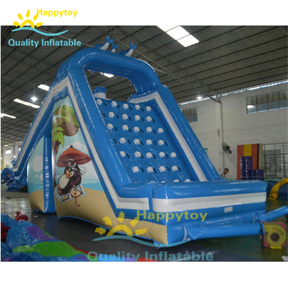 Large Dolphin Slide Inflatable Park Water Slide For Swimming Pool