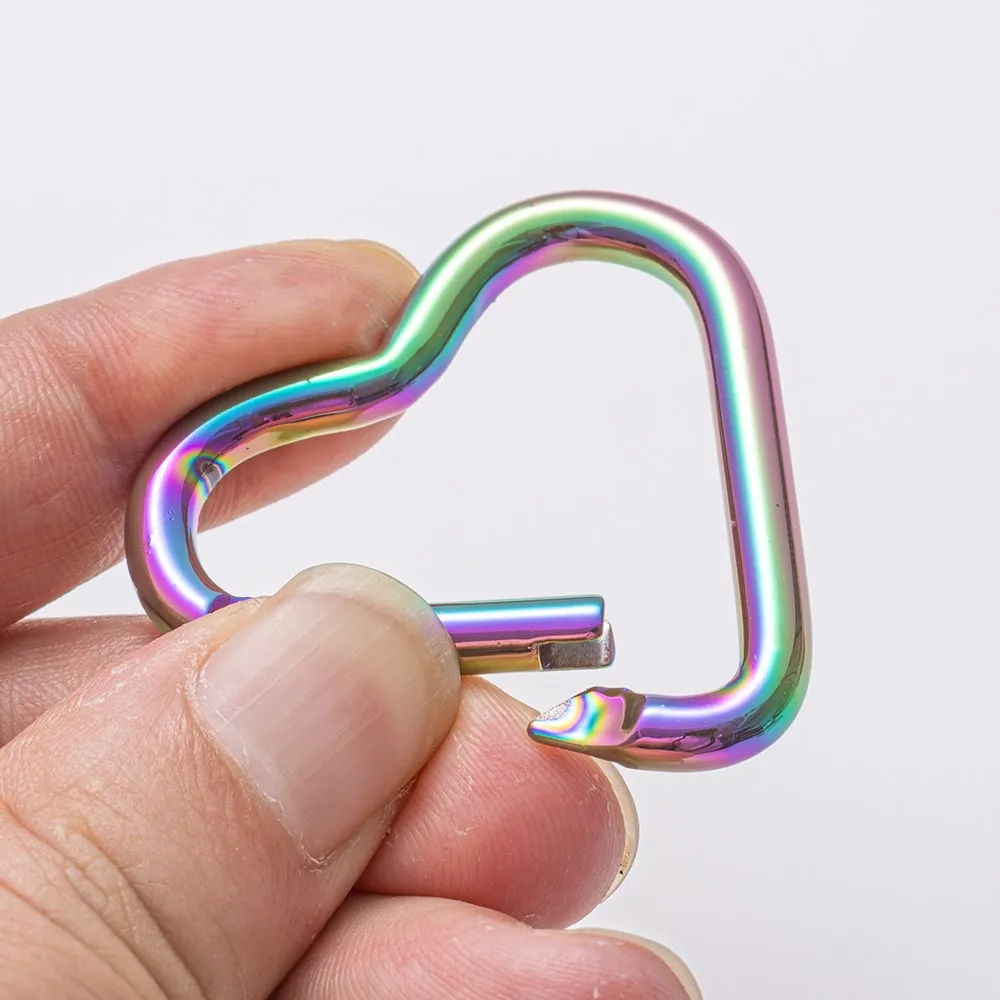 5 قطعة حلقة تسلق معدنية على شكل قلب مفتاح سلسلة كليب Keyrings هوك مشبك معلق DIY بها بنفسك المفاتيح مستلزمات صناعة المجوهرات النتائج #5