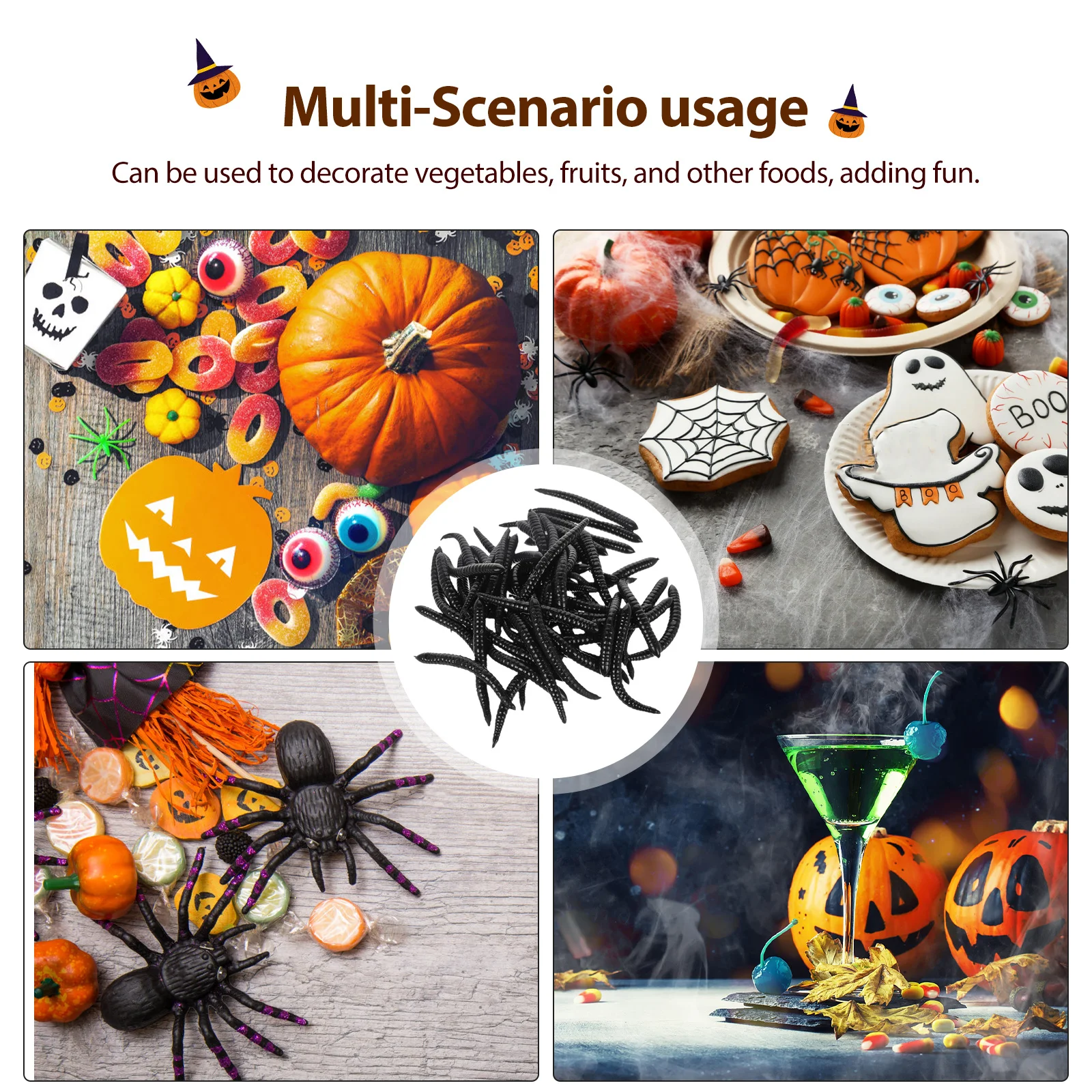 50 Stuks Realistische Tpr Imitatie Worm Halloween Prank Props Levensechte Nep Rupsen voor Party Decoraties Enge Prank Items