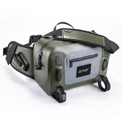 Goture Fishing Bag Waterproof Multifunctional Portable Waist Pack Durable Fishing Backpack with Rod Holder Sling Shoulder Bag
