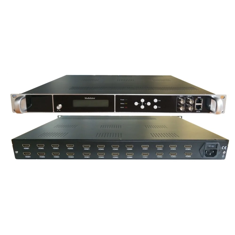 24 HD MI to 8 Carriers DVB-T Encoder Modulator 1080p Digital RF Modulation Encoder Modulator