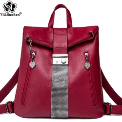 Zaino antifurto multifunzione borsa a tracolla moda donna zaini in morbida pelle zainetto donna Bagpack di grande capacità