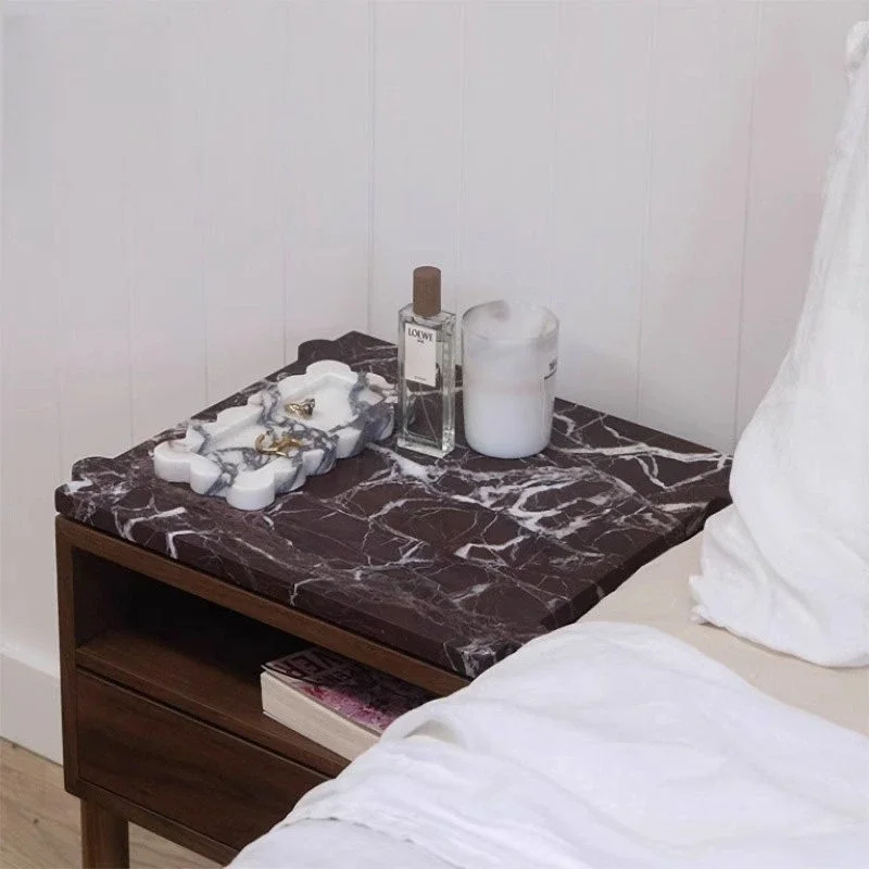 【Natural】Korean INS Style French Luxury Marble Tray, Bathroom Vanity Decor, Jewelry & Aromatherapy Storage Tray