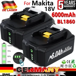 100% Compatible For Makita 18V 6.0Ah Rechargeable Power Tool Battery Lithium ion Replacement LXT BL1860B BL1860 BL1850 DHP482
