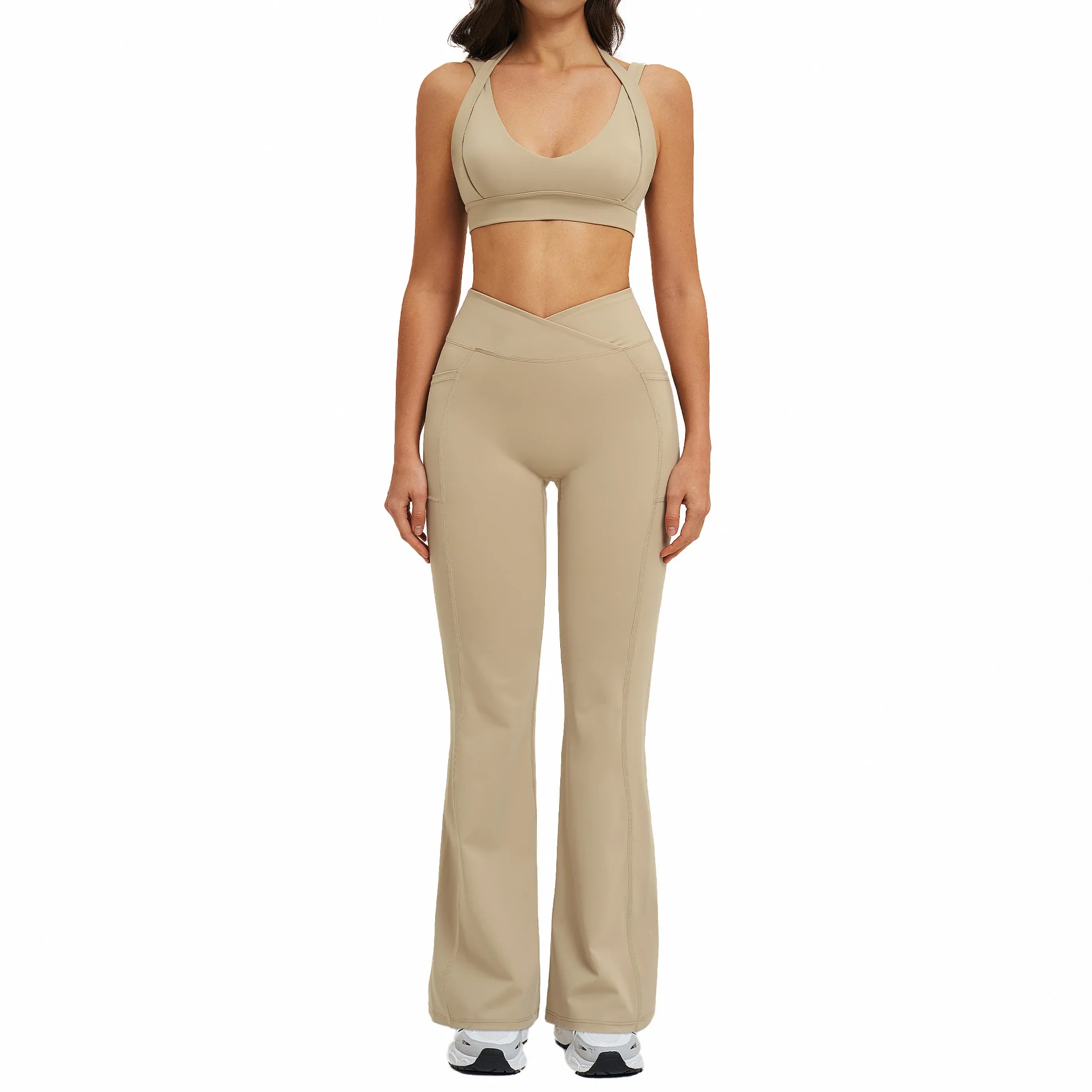 

Костюм для йоги Maxdutti, облегающий, с красивой спинкой, костюм для йоги Micro Pull, для повседневного бега, для занятий спортом на открытом воздухе, женская одежда