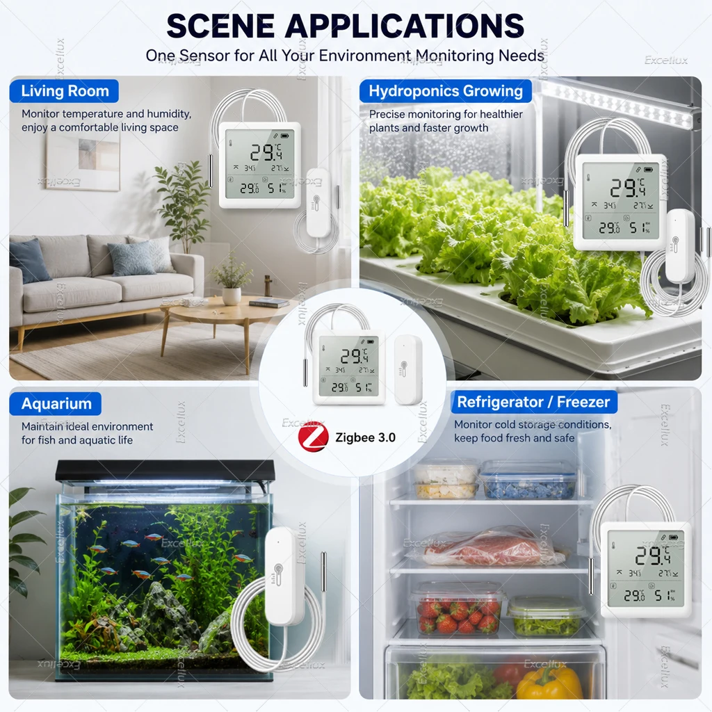 Aquarium Thermometer - Zigbee 3.0 Temperature Humidity Sensor With