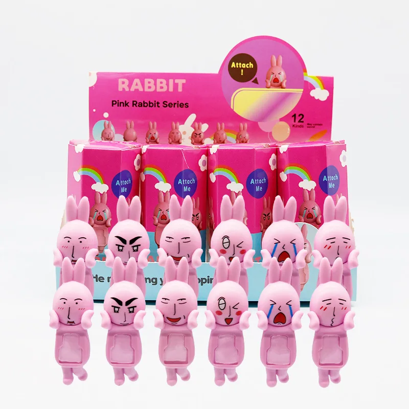 

Лежащий вниз, розовый кролик, поддержка подбородка, ангел, слепая коробка, украшение автомобиля, забавная игрушка-кукла фигурка Купидона