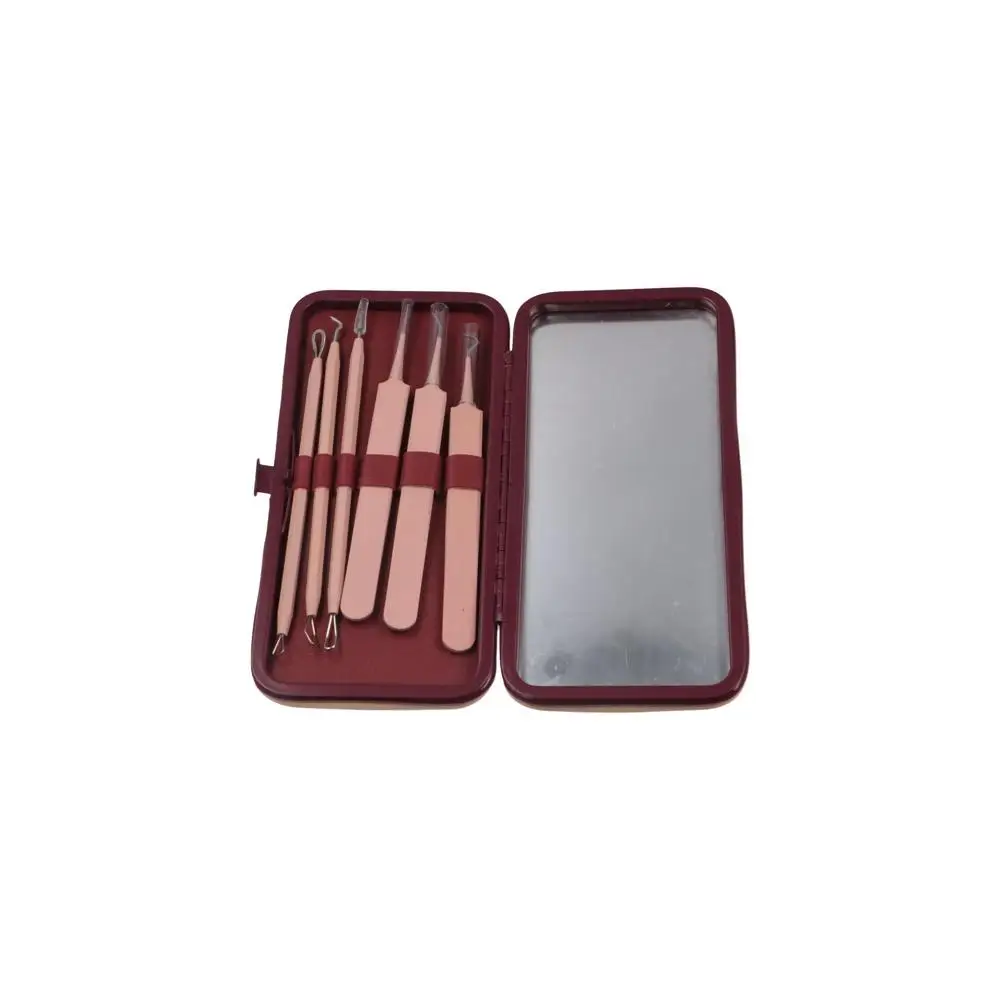 Ultra-fine Cell Pimples Blackhead Clip Light Weight Effort-saving Acne Needle Tweezers Portable Rubber and Plastic Handle