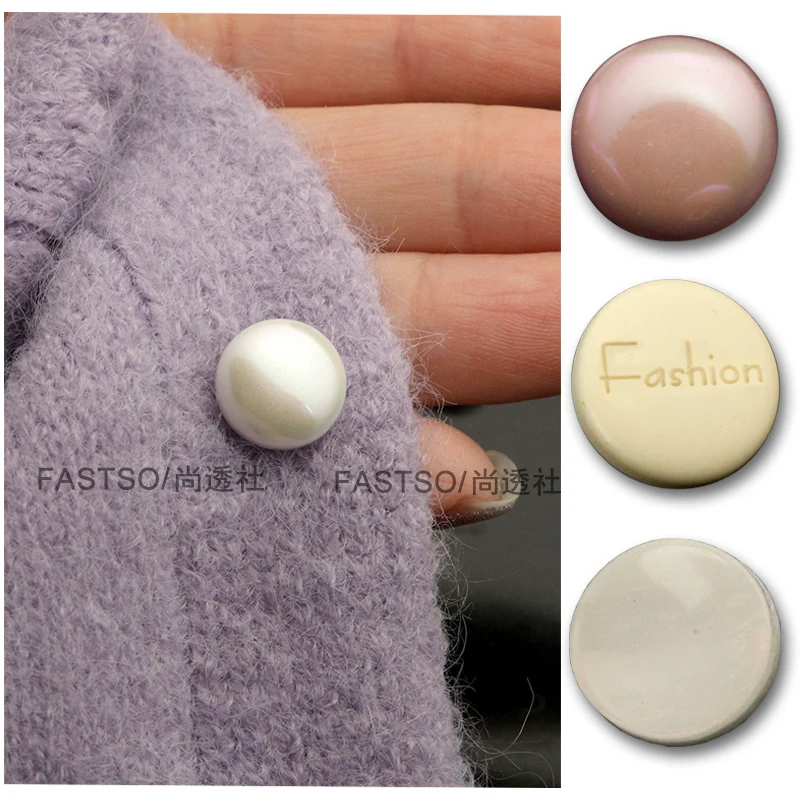 10Pcs 11mm Plastic Resin Luxury Pearl Shirt Pearl Buttons for Clothing Sewing Accessories Knitting Supplies Sweater Needlework