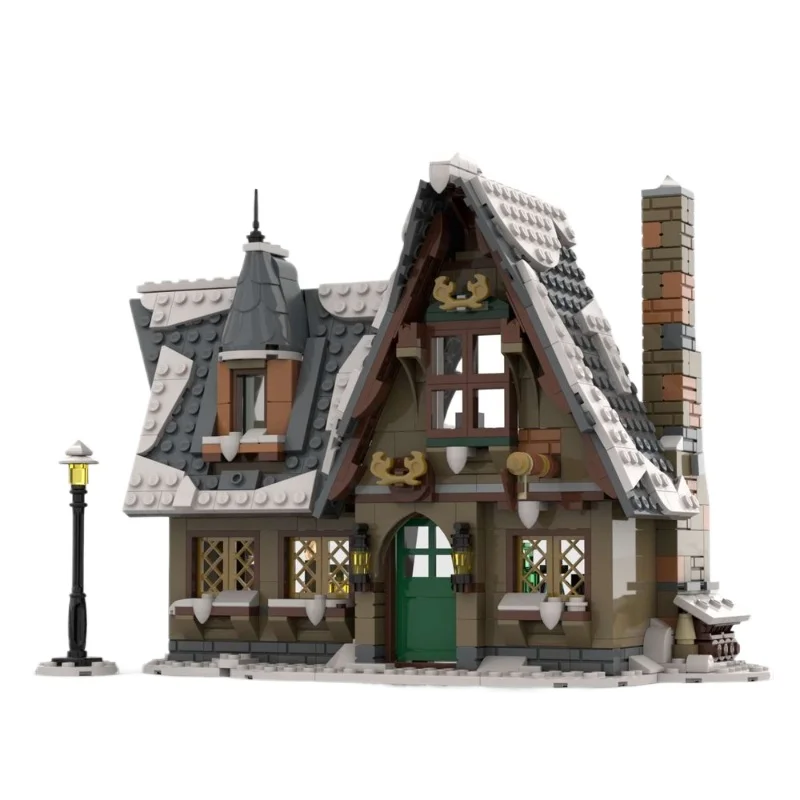 Blocs de construction MOC Winter Country Inn avec toit enneigé, Kit de modèle de maison d'hiver pour adultes et enfants, cadeau d'exposition de noël