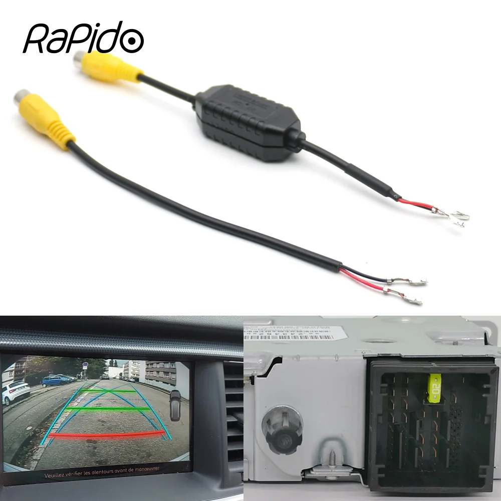 Car Reversing Camera RCA Cable Adapter for Peugeot Citroen 208 2008 3008 5008 C4 C5 Cactus Picasso NAC SMEG System