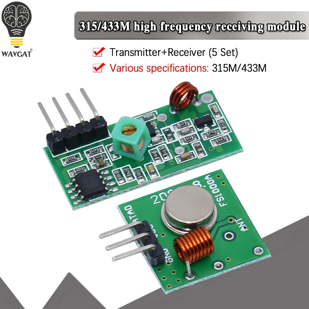 5set Smart Electronics 315Mhz RF transmitter and receiver Module link kit For arduino/ARM/MCU WL diy 315MHZ/433MHZ wireless