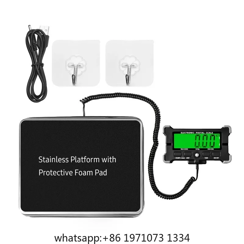 PS21 Digital  200KG 120KG Electronic Postal Scale Stainless Steel Floor Scale LCD Backlight Display Portable Shipping Scale