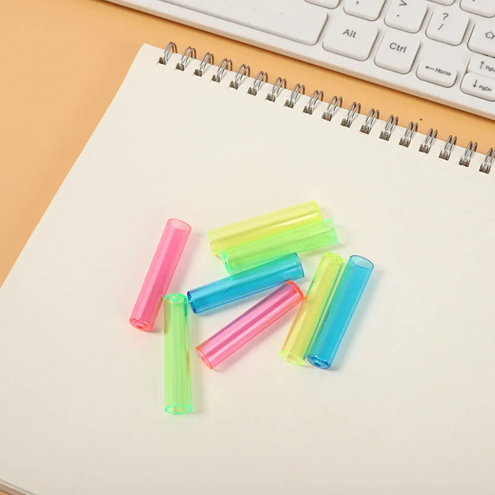 

50 Pcs Caps Plastic Pencil Tip Protector Cover Transparent Colorful Student School Office for Pencil Tips