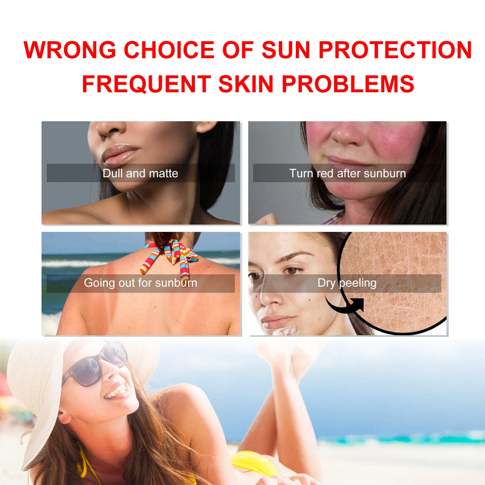 Crème de protection contre les UV Spf 50 pour la salle de bain vissée, soin de la peau hydratant et anti-oxydant pour l'extérieur, résistant à l'eau, anti-transpiration, crème de nuit solaire