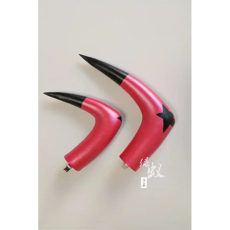 NewNew Hazbin تأثيري فندق Helluva Boss Verosika Mayday تأثيري قرون أغطية الرأس دبوس الشعر مشبك شعر أنيمي دبوس الشعر هالوين كرني