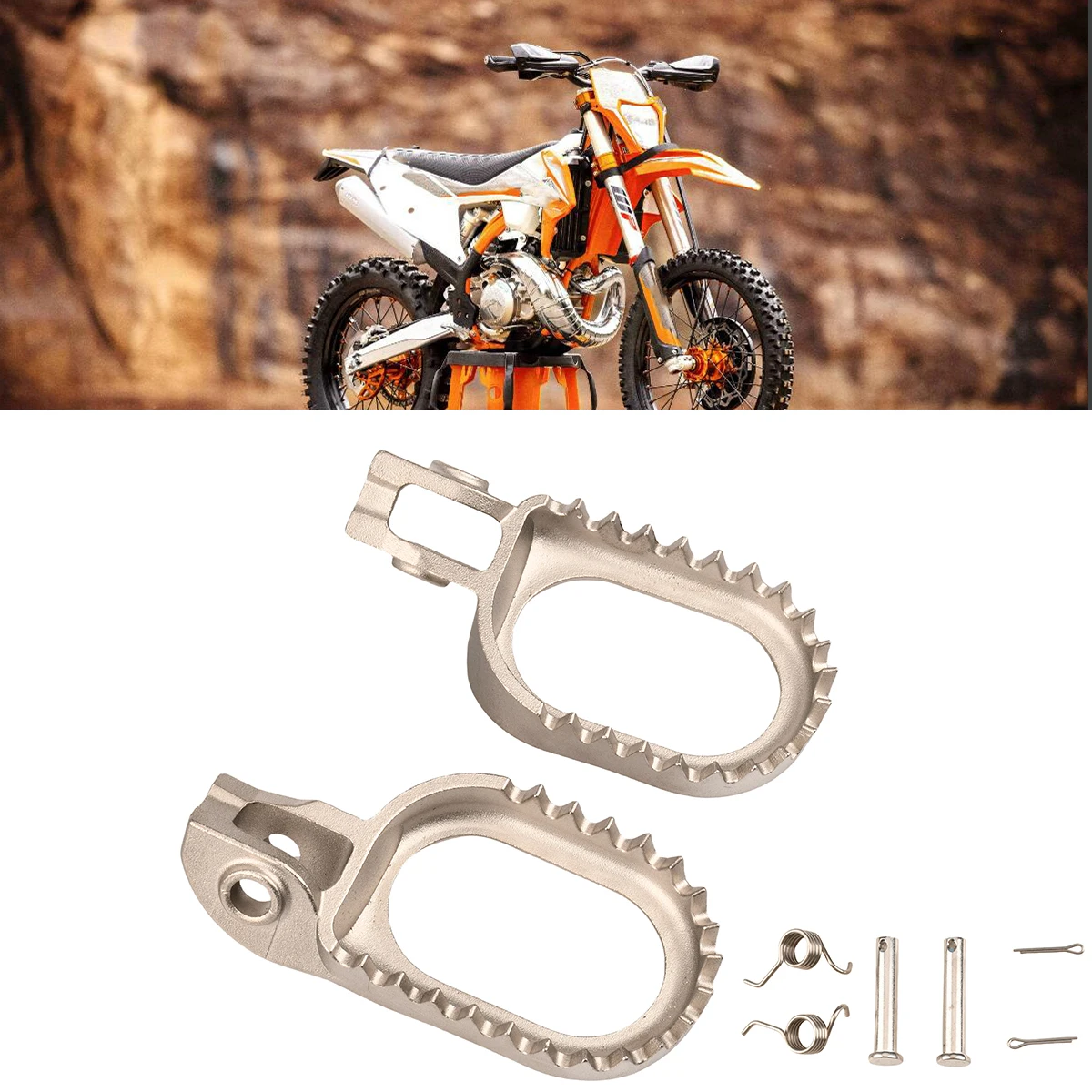 For KTM 125-500 XC XCF SX SXF EXC EXCF XCW For Husqvarna 125-501 TE FE FC 2017-2023 Motorcycle Move back 3MM Foot Pegs Footrest