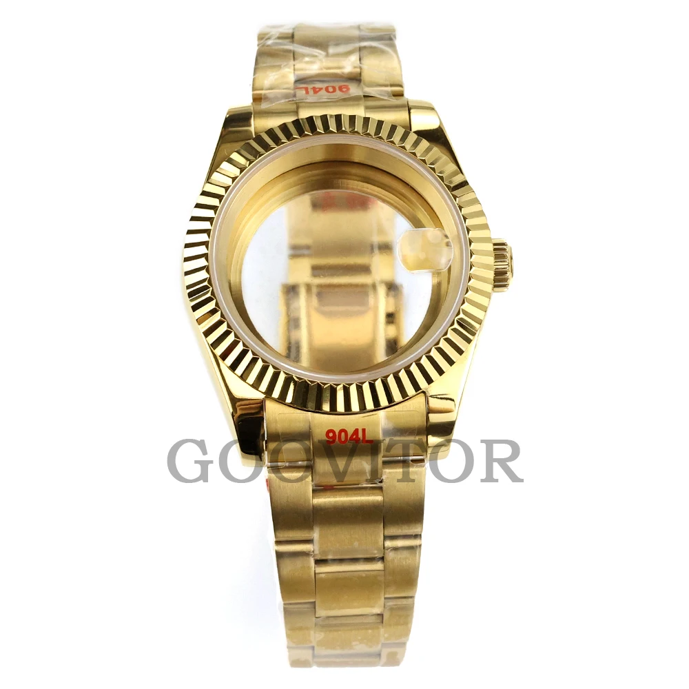 

36mm/39mm Watch Case NH35 Gold/Rose Gold Stainless Steel Oyster Bracelet For Datejust Seiko NH35 NH36 Movement Watch Accessories